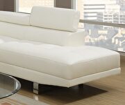 White faux leather sectional w/ adjustable headrest by La Spezia additional picture 10