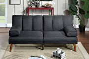 Black polyfiber sectional sofa set with adjustable chaise by La Spezia additional picture 3