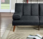 Black polyfiber sectional sofa set with adjustable chaise by La Spezia additional picture 4