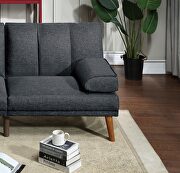 Black polyfiber sectional sofa set with adjustable chaise by La Spezia additional picture 7