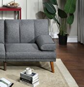 Blue/ gray polyfiber sectional sofa set with adjustable chaise by La Spezia additional picture 8