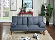 Navy polyfiber sectional sofa set with adjustable chaise by La Spezia additional picture 4