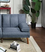 Navy polyfiber sectional sofa set with adjustable chaise by La Spezia additional picture 8
