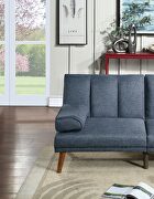 Navy polyfiber sectional sofa set with adjustable chaise by La Spezia additional picture 10