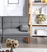 Blue/ gray color tufted  polyfiber sectional sofa with solid wood legs by La Spezia additional picture 6