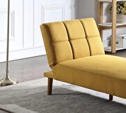Mustard color tufted  polyfiber sectional sofa with solid wood legs by La Spezia additional picture 11