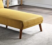 Mustard color tufted  polyfiber sectional sofa with solid wood legs by La Spezia additional picture 14