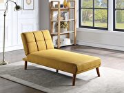Mustard color tufted  polyfiber sectional sofa with solid wood legs by La Spezia additional picture 3