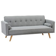 Light gray linen double corner folding sofa bed by La Spezia additional picture 2