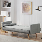 Light gray linen double corner folding sofa bed by La Spezia additional picture 4