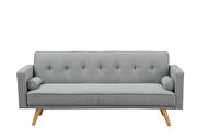 Light gray linen double corner folding sofa bed by La Spezia additional picture 5