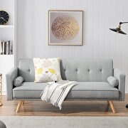 Light gray linen double corner folding sofa bed by La Spezia additional picture 8