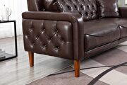 Brown pu leather tufted buttons sofa by La Spezia additional picture 3