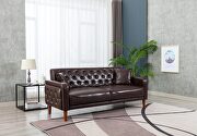 Brown pu leather tufted buttons sofa by La Spezia additional picture 4