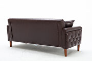 Brown pu leather tufted buttons sofa by La Spezia additional picture 6