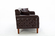 Brown pu leather tufted buttons sofa by La Spezia additional picture 9