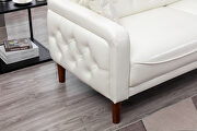 Ivory pu leather tufted buttons sofa by La Spezia additional picture 3