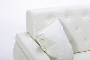 Ivory pu leather tufted buttons sofa by La Spezia additional picture 7