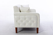 Ivory pu leather tufted buttons sofa by La Spezia additional picture 8