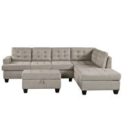 Gray 3-piece sectional sofa with chaise lounge and storage ottoman by La Spezia additional picture 10