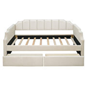 Twin size upholstered daybed with drawers in beige by La Spezia additional picture 5
