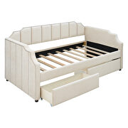 Twin size upholstered daybed with drawers in beige by La Spezia additional picture 6