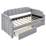 Twin size upholstered daybed with drawers in gray by La Spezia additional picture 2