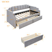 Twin size upholstered daybed with drawers in gray by La Spezia additional picture 3