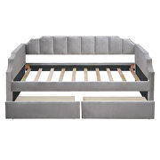 Twin size upholstered daybed with drawers in gray by La Spezia additional picture 5