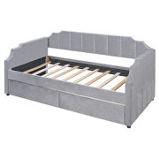 Twin size upholstered daybed with drawers in gray by La Spezia additional picture 6