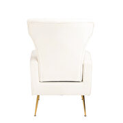 White velvet wingback accent chair with gold legs by La Spezia additional picture 3