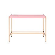 Pink top ang gold finish metal legs writing desk with usb port. by La Spezia additional picture 5