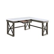 Writing desk with lift top in marble top amp weathered gray finish by La Spezia additional picture 4