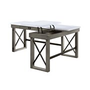 Writing desk with lift top in marble top amp weathered gray finish by La Spezia additional picture 6