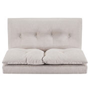 Adjustable beige fabric folding chaise lounge sofa floor couch and sofa additional photo 4 of 9