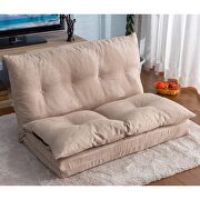 Adjustable beige fabric folding chaise lounge sofa floor couch and sofa additional photo 5 of 9