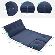 Adjustable navy blue fabric folding chaise lounge sofa floor couch and sofa additional photo 2 of 8
