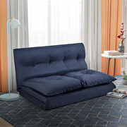Adjustable navy blue fabric folding chaise lounge sofa floor couch and sofa additional photo 4 of 8