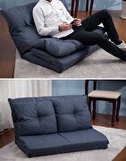 Adjustable navy blue fabric folding chaise lounge sofa floor couch and sofa by La Spezia additional picture 8