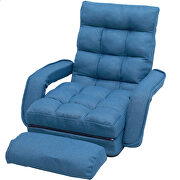 Blue folding lazy sofa floor chair sofa lounger bed with armrests and a pillow by La Spezia additional picture 12