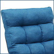 Blue folding lazy sofa floor chair sofa lounger bed with armrests and a pillow additional photo 5 of 11
