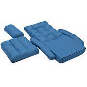 Blue folding lazy sofa floor chair sofa lounger bed with armrests and a pillow by La Spezia additional picture 6