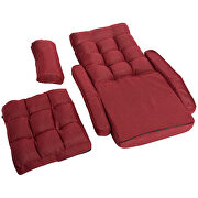 Red folding lazy floor chair sofa lounger bed with armrests and a pillow by La Spezia additional picture 7