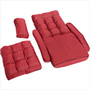 Red folding lazy floor chair sofa lounger bed with armrests and a pillow by La Spezia additional picture 8
