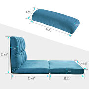 Blue double chaise lounge sofa floor couch and sofa with two pillows by La Spezia additional picture 11
