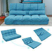 Blue double chaise lounge sofa floor couch and sofa with two pillows by La Spezia additional picture 7