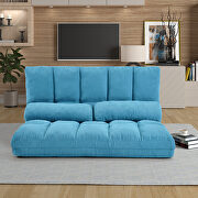 Blue double chaise lounge sofa floor couch and sofa with two pillows by La Spezia additional picture 9