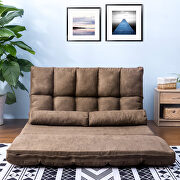 Brown double chaise lounge sofa floor couch and sofa with two pillows by La Spezia additional picture 7