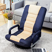 Blue swivel video rocker gaming adjustable 7-position floor chair by La Spezia additional picture 10