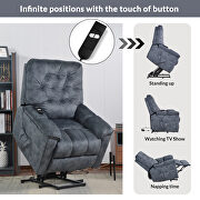 Power lift chair soft fabric upholstery recliner living room sofa chair with remote control by La Spezia additional picture 17